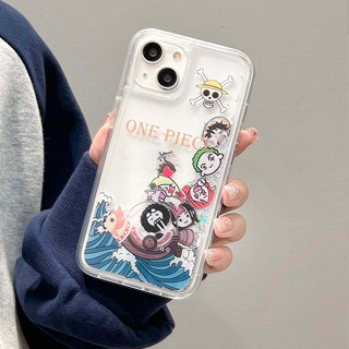 เคสโทรศัพท์มือถือแบบแข็ง มีทรายไหล กันกระแทก ลายโจรสลัดน่ารัก แต่งกลิตเตอร์ สําหรับ iPhone 14PROMAX 12PROMAX 13PROMAX 11PROMAX