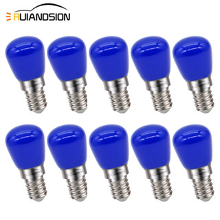 Ruiandsion หลอดไฟ E14 LED 220V 3W สีฟ้า สีแดง สีเขียว สําหรับโคมไฟระย้า ตกแต่งบ้าน ห้องโถง 10 ชิ้น