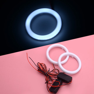 หลอดไฟตัดหมอก DRL COB LED Angel Eyes Halo Ring สีขาว 70 มม. 1 คู่