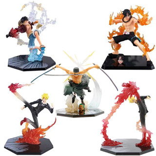 หุ่นยนต์ One Piece ตัวละคร Ronoa Zoro Ghost Monkey·D·Luffy ACE Sanji Sabo Anime PVC Action Figures Toy