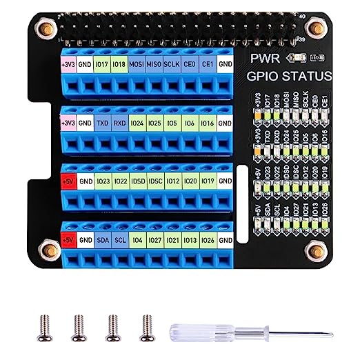บอร์ดโมดูลขยายสัญญาณ Raspberry Pi GPIO 52Pi พร้อมไฟ LED GPIO Raspberry Pi GPIO