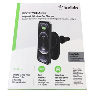 Belkin BoostCharge ที่ชาร์จในรถยนต์ แบบแม่เหล็กไร้สาย 10W WIC004btBK-NC