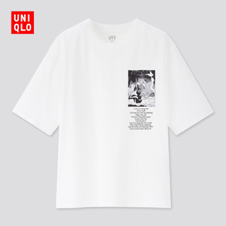 Uniqlo เสื้อยืดแขนสั้น ผ้าฝ้าย พิมพ์ลาย