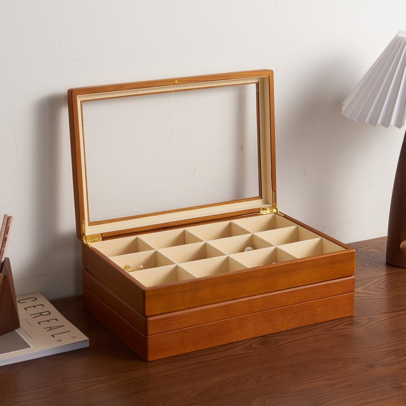 Oirlv กล่องไม้ สําหรับเก็บเครื่องประดับ แหวน สร้อยคอ สร้อยข้อมือ ต่างหู X024 - รูปที่ 3
