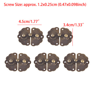 กลอนล็อคกล่องเครื่องประดับ ทองเหลืองโบราณ พร้อมสกรู 5 ชิ้น