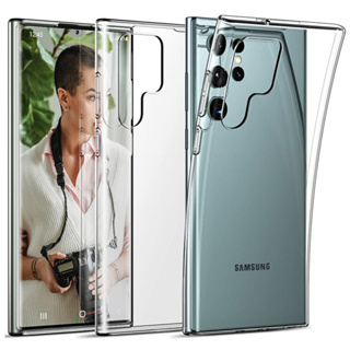 เคสซิลิโคน TPU สีใส กันกระแทก Samsung Galaxy S8 S9 10 S20 S21 S22 Plus Note 8 9 10 20 Ultra