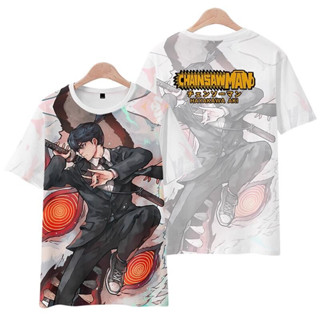 ใหม่ เสื้อยืดลําลอง แขนสั้น พิมพ์ลายอนิเมะ Chainsaw Man Denji Hayakawa Aki 3D ทรงหลวม สไตล์ญี่ปุ่น แฟชั่นสําหรับผู้ชาย ผู้หญิง ทุกเพศ