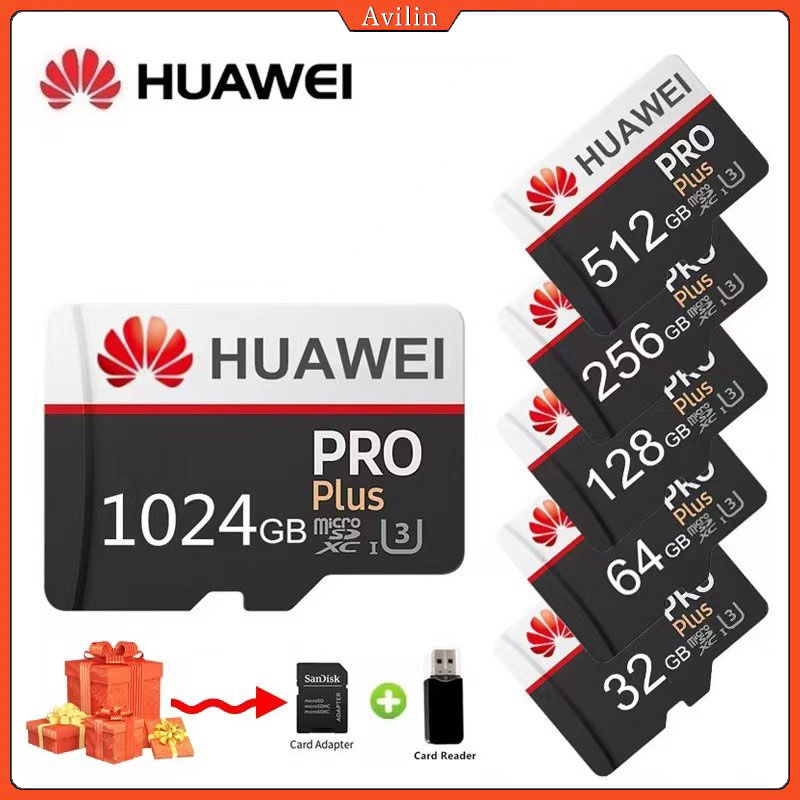 Huawel 100MB/S Class 10 Micro SD การ ์ ดหน ่ วยความจํา 16GB/32GB/64GB/128GB/256GB/512GB/1024GB Micro SD Card TF