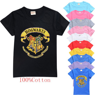 เสื้อยืดแขนสั้น คอกลม พิมพ์ลายการ์ตูน Harry Potter แฟชั่นฤดูร้อน สําหรับเด็กผู้ชาย