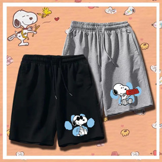 กางเกงกีฬาขาสั้น ดูดซับเหงื่อได้ดี ระบายอากาศได้ดี ลาย Snoopy Co ของแท้ แฟชั่นคู่รัก