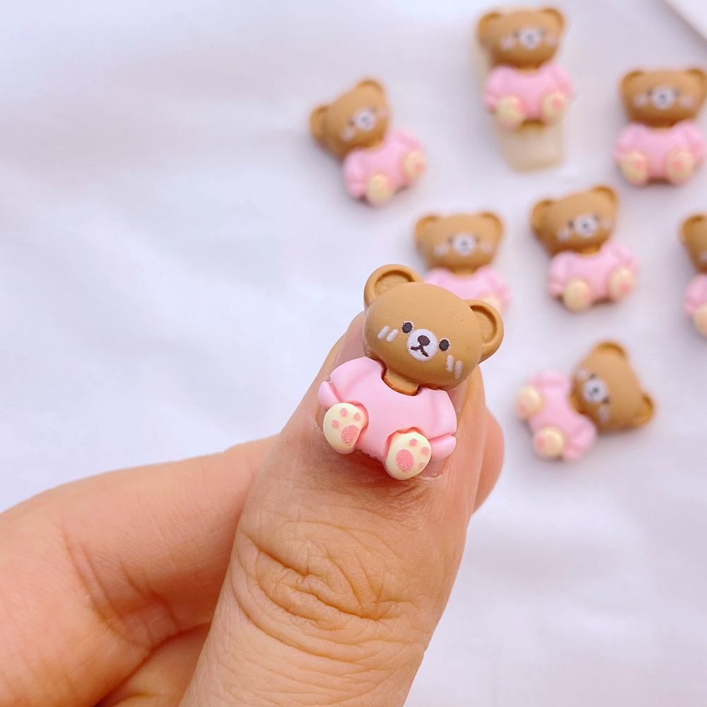 20 ชิ้น มินิ แต่งเล็บ การ์ตูนน่ารัก หมี เรซิ่น งานฝีมือ ตกแต่งบ้าน แต่งตัว อุปกรณ์ทําเล็บ