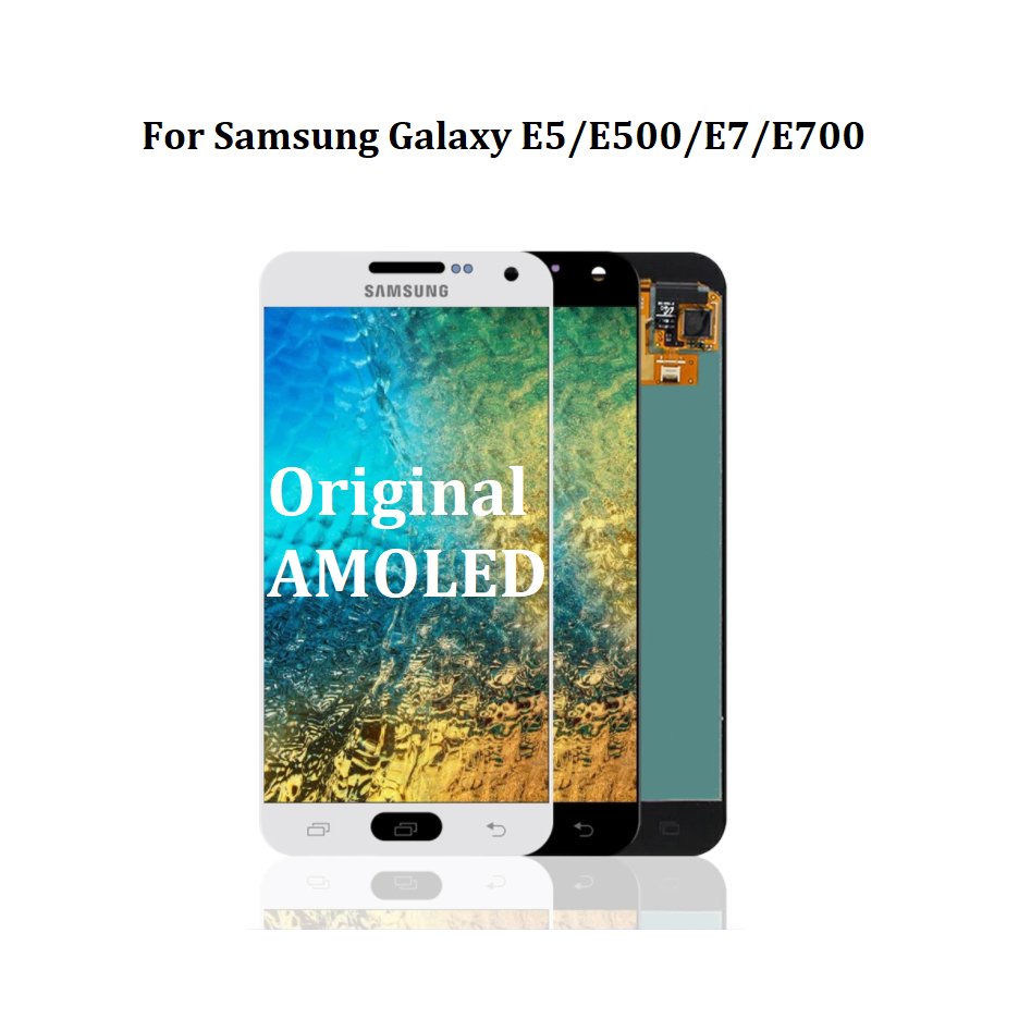 Amoled ชุดประกอบหน้าจอสัมผัสดิจิทัล LCD สําหรับ Samsung Galaxy E5 E500 E7 E700