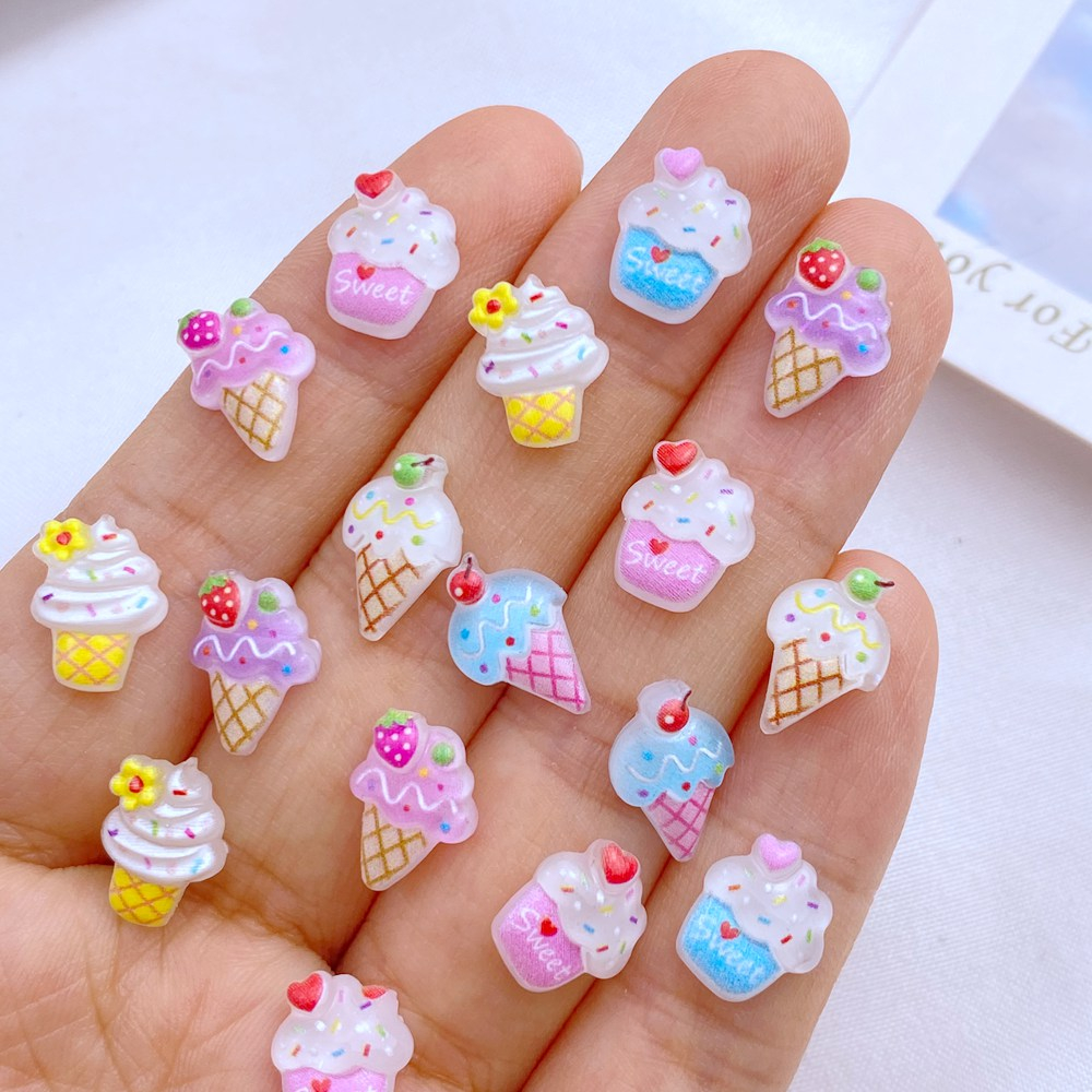 ไอศกรีมเรซิ่น ขนาดเล็ก สําหรับตกแต่งเล็บ 50 ชิ้น