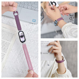 2in1 สายซิลิโคน + เคส สําหรับ Xiaomi Mi Band 8 7 6 5 สายนาฬิกา สร้อยข้อมือ สายรัดข้อมือ กีฬา เปลี่ยนได้ สายรัดข้อมือ