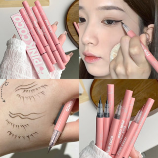 Pink COCO อายไลเนอร์ ปากกาเขียนขอบตา กันน้ํา สีดํา และสีน้ําตาล สร้างเส้นขอบตาที่หนาและละเอียดเป็นพิเศษ