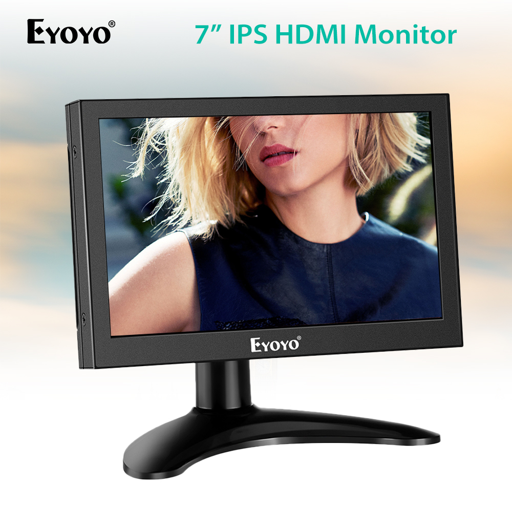 Eyoyo หน้าจอมอนิเตอร์ LCD HDMI ขนาดเล็ก 7 นิ้ว แบบพกพา 1280x800 16:10 IPS รองรับอินพุต HDMI VGA AV B