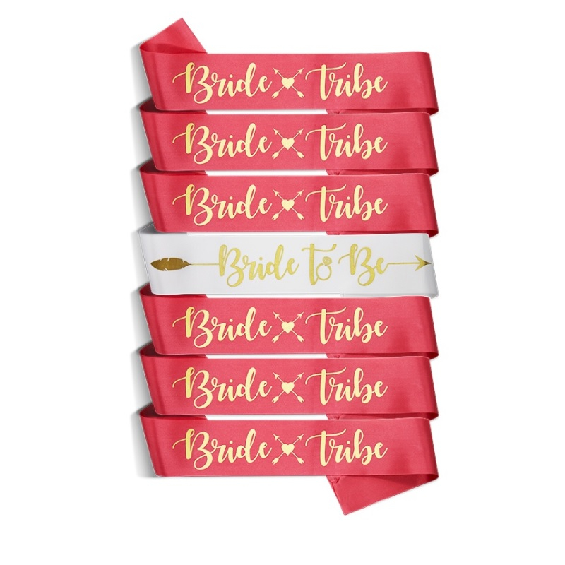 6 + 1 Bride to Be สายสะพายเจ้าสาว และเจ้าสาว ชุดสายสะพาย สละโสด ปาร์ตี้ ตกแต่ง สายสะพายอาบน้ําเจ้าสาว