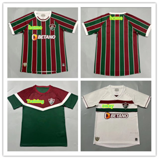 เสื้อกีฬาแขนสั้น ลายทีมชาติฟุตบอล Fluminense home away 2023 2024 ชุดเหย้า S-XXXL