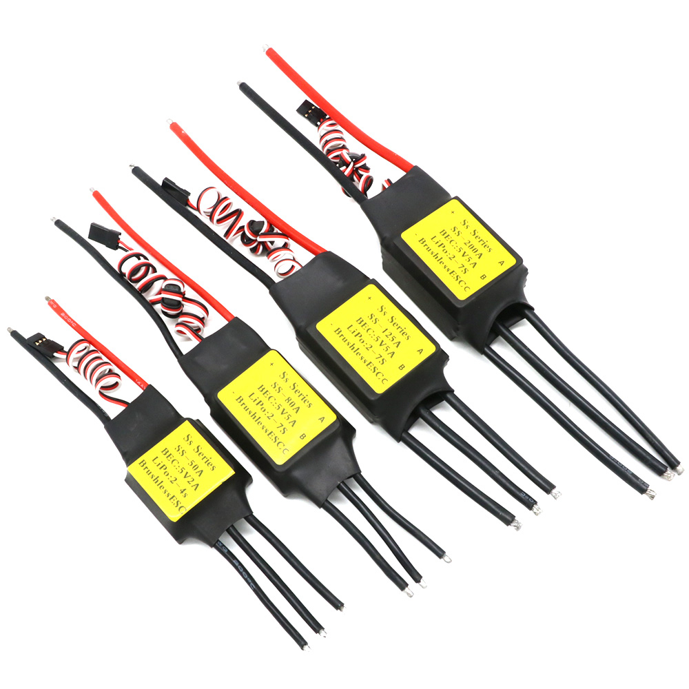 Ss Series ESC 50A 80A 125A 200A Brushless ESC พร้อมฮีทซิงค์ สําหรับโดรน เฮลิคอปเตอร์บังคับ