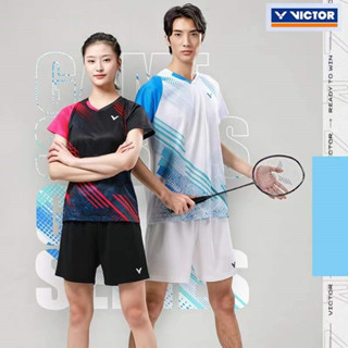 ใหม่ เสื้อกีฬาแบดมินตัน Victor แบบแห้งเร็ว แฟชั่นฤดูร้อน สําหรับเด็กผู้ชาย และผู้หญิง