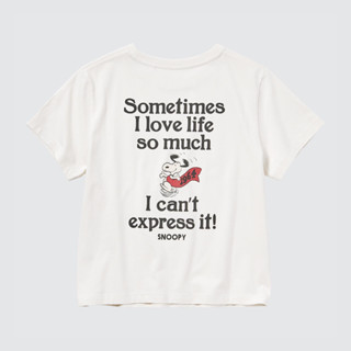 Uniqlo เสื้อยืดแขนสั้น พิมพ์ลาย Snoopy สําหรับผู้ชาย และผู้หญิง HD366