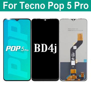 อะไหล่หน้าจอสัมผัสดิจิทัล LCD 100% แบบเปลี่ยน สําหรับ Tecno Pop 5 Pro BD4j BD4h Tecno Pop 5 Pro