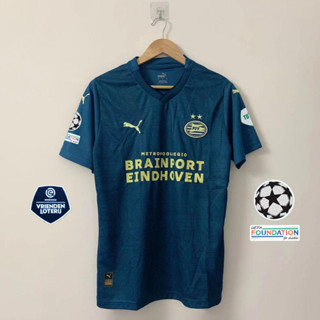 เสื้อกีฬาแขนสั้น ลายทีมชาติฟุตบอล PSV 3rd 23 24 ไซซ์ S - 4XL