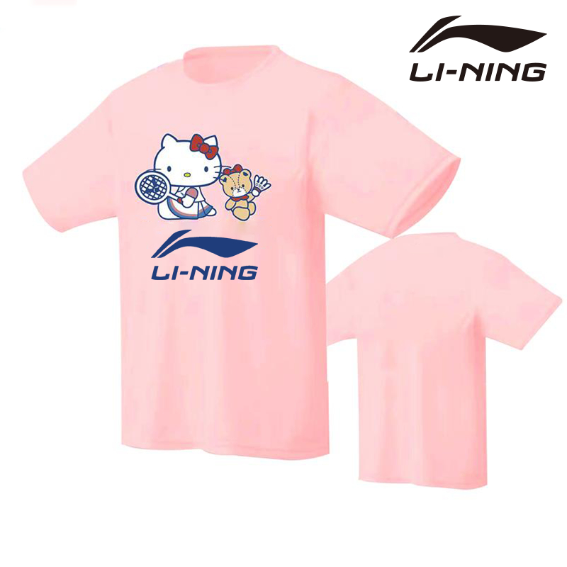 เสื้อกีฬาแบดมินตัน Li Ning's แขนสั้น แบบแห้งเร็ว สําหรับผู้ชาย และผู้หญิง