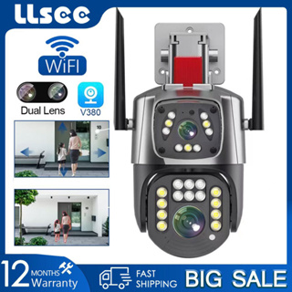 Llsee, V380 Pro, 4K, 8MP, กล้องวงจรปิด WIFI, กล้องรักษาความปลอดภัย IP กลางแจ้ง, การมองเห็นในเวลากลางคืน อินฟราเรด, การสื่อสารสองทาง, สัญญาณเตือนการติดตามมือถือ AI