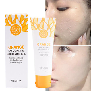 Mintox Orange Body Milk Scrub เจลขัดผิว ไวท์เทนนิ่ง สําหรับคนขี้เกียจ ผลิตภัณฑ์ดูแลผิว คลีนเซอร์ สครับครีม 50 กรัม