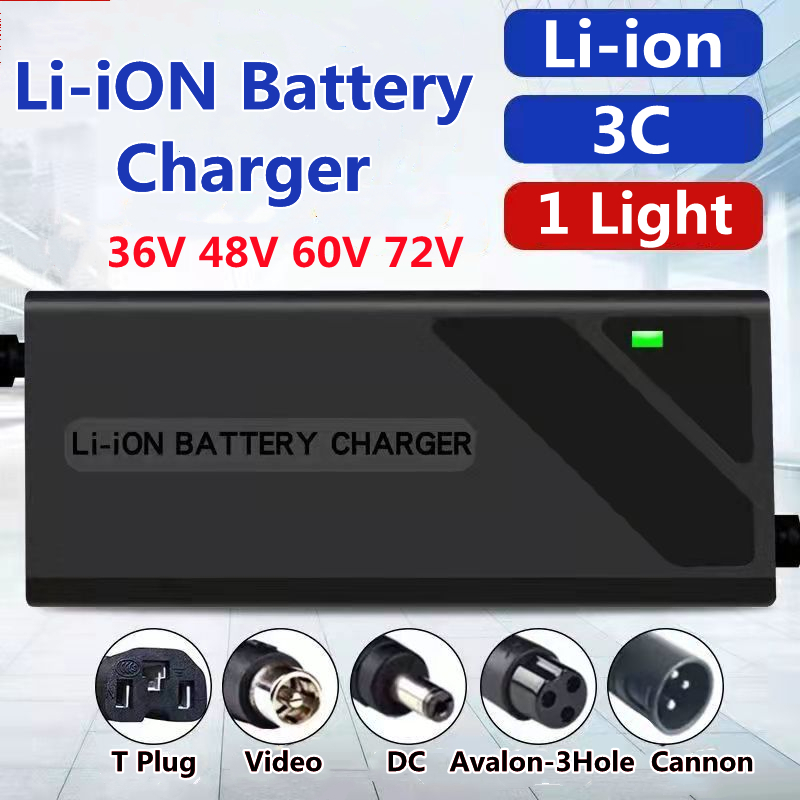 【ที่ชาร์จแบตลิเธี่ยมไอออน li ion 3.2V 3.7V 】36V 48V 60V 72V 2A 3A 5A ที่ชาร์จแบตรถไฟฟ้า รถจักรยานไฟฟ้า เครื่องชาร์จ รถมอเตอร์ไซค์ไฟฟ้า สกู๊ตเตอร์  lithium ebike charger LiFePo4 Polymer 42V 54.6V 54.8V 67.2V 71.4V 84V