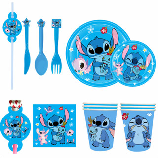 ใหม่ ชุดถ้วยกระดาษทิชชู่ ลาย Stitch แบบใช้แล้วทิ้ง สําหรับใส่เค้กวันเกิด