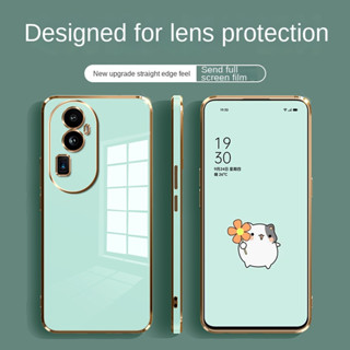 เคสซิลิโคนนิ่ม ขอบตรง หรูหรา สําหรับ OPPO Reno 10 Pro+Plus 5G Reno10 Pro 8Z 7Z Reno 8Z 7Z 7 Pro 5G