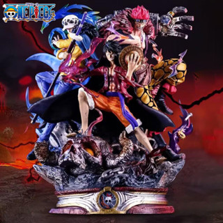 โมเดลฟิกเกอร์ Pvc รูปปั้นอนิเมะ One Piece Luffy Law Eustass Kid GK Four Emperors Captains ขนาด 22 ซม. พร้อมกล่องของขวัญ