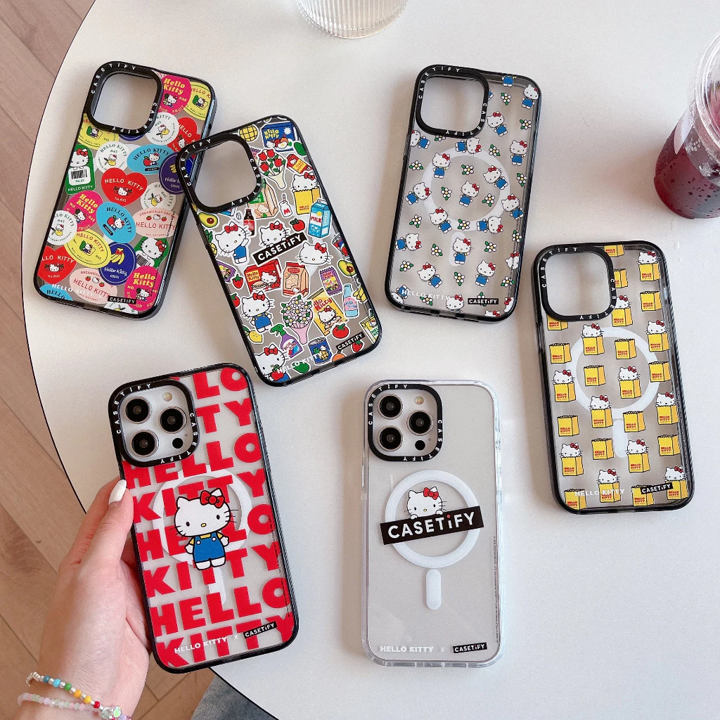HelloKitty CT อะคริลิคฝาครอบแม่เหล็กสําหรับ iphone 11 12 13 14 15 16 17 air plus promax เคสป้องกัน