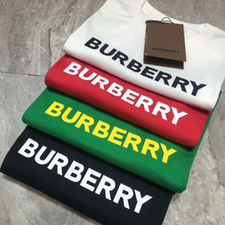 Burber เสื้อยืดลําลอง แขนสั้น คอปก พิมพ์ลายโลโก้ตัวอักษร เรียบง่าย คุณภาพสูง แฟชั่นฤดูใบไม้ผลิ ฤดูร้อน สําหรับผู้ชาย และผู้หญิง ไซซ์ XS-3XL