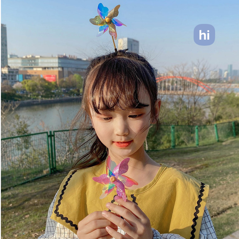 Hi HOMES กิ๊บติดผม รูปกังหันลม ขนาดเล็ก สร้างสรรค์ ตลก น่ารัก กิ๊บติดผม เด็กผู้หญิง ที่มีสีสัน เครื่องประดับ ขนาดเล็ก