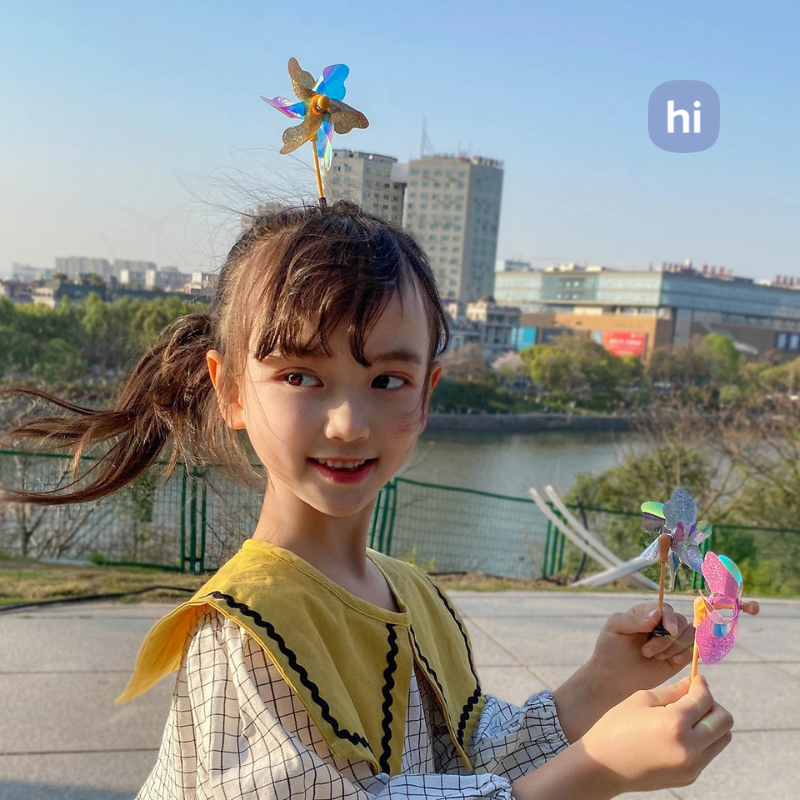 Hi HOMES กิ๊บติดผม รูปกังหันลม ขนาดเล็ก สร้างสรรค์ ตลก น่ารัก กิ๊บติดผม เด็กผู้หญิง ที่มีสีสัน เครื่องประดับ ขนาดเล็ก