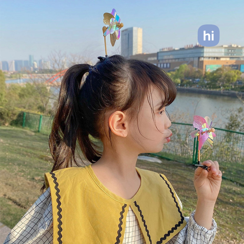 Hi HOMES กิ๊บติดผม รูปกังหันลม ขนาดเล็ก สร้างสรรค์ ตลก น่ารัก กิ๊บติดผม เด็กผู้หญิง ที่มีสีสัน เครื่องประดับ ขนาดเล็ก