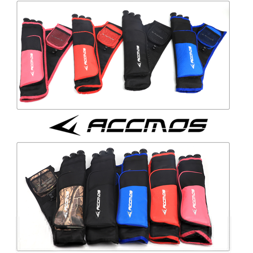 Accmos 3 หลอดเข็มขัดแบบปรับได้กลับ Quiver Arrow Bag Arrow Holder สําหรับ Recurve / Compound