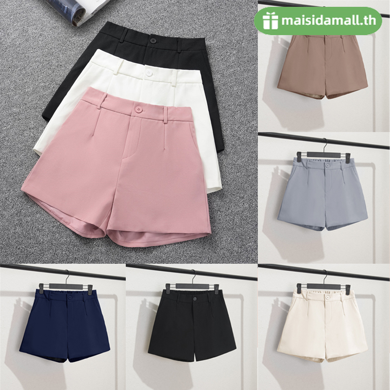 🔥พร้อมส่ง🔥MSD กางเกงขาสั้น มีกระเป๋าข้าง เนื้อผ้าวูลเวฟ ผ้ายืด ใส่สบาย(S-4XL)