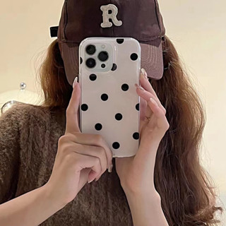 เคสโทรศัพท์มือถือ Tpu แบบนิ่ม พิมพ์ลายวงกลม สีดํา สําหรับ iPhone 14 14promax 14pro 12pro 13pro 11