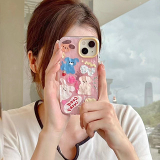 เคสโทรศัพท์มือถือ tpu นิ่ม ลายลูกสุนัข สีแคนดี้ สําหรับ iPhone 12pro 13pro 14 14promax 14pro 11 12promax