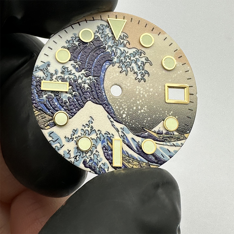 Kanagawa หน้าปัดนาฬิกาข้อมือเรืองแสง 28.5 มม. สําหรับ Seiko Watch Literal Full Luminous NH35 36 4R6R7S