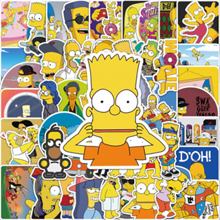 สติกเกอร์ กันน้ํา ลาย Simpson สร้างสรรค์ สําหรับติดตกแต่งรถยนต์ 50 ชิ้น