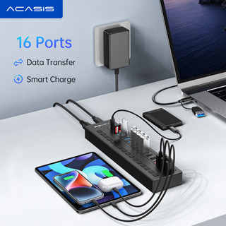 Acasis อะแดปเตอร์แปลงฮับ Type-C USB 3.0 2.0 ความเร็วสูง 11 16 พอร์ต สําหรับคีย์บอร์ด เมาส์ PC20