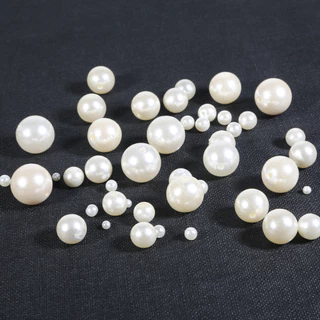 [3-20 มม.] ไข่มุก Abs สีขาว สีเบจ สําหรับทําสร้อยคอ สร้อยข้อมือ DIY