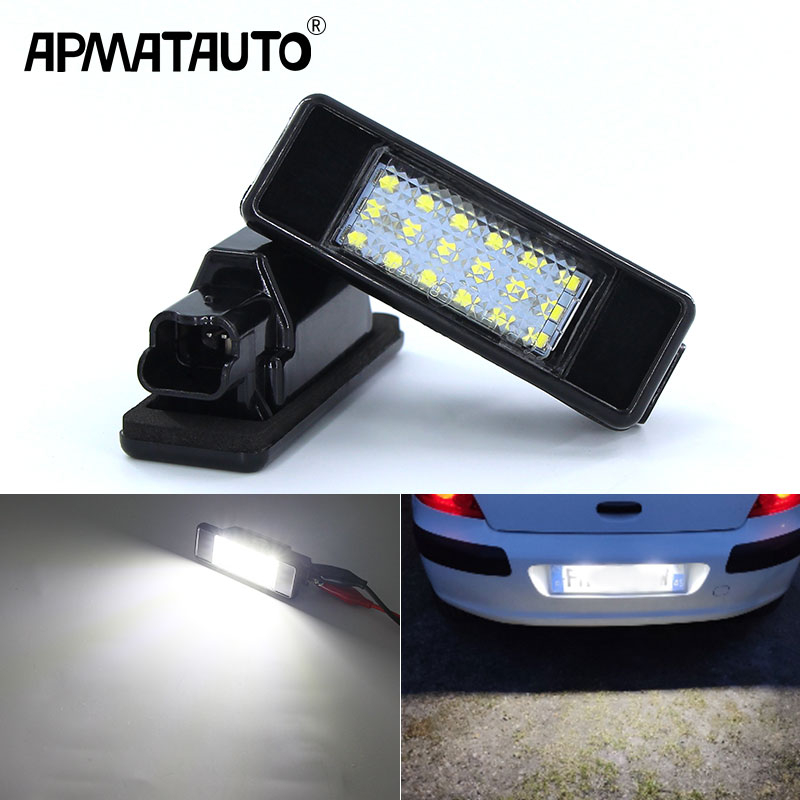 2pcs LED canbus ป้ายทะเบียนโคมไฟสําหรับ Peugeot 106 1007 207 สําหรับ Citroen Berlingo C3 C4 C5 C6 C8