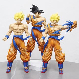 โมเดลฟิกเกอร์ PVC อนิเมะดราก้อนบอล Super Son Goku Kakarotto Super Saiyan Big Statue Battle Damage ขนาด 34 ซม. ของขวัญ ของเล่นสําหรับเด็ก