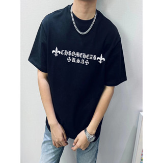 เสื้อยืดแขนสั้น ผ้าฝ้าย พิมพ์ลาย Chrome Hearts สําหรับผู้ชาย และผู้หญิง